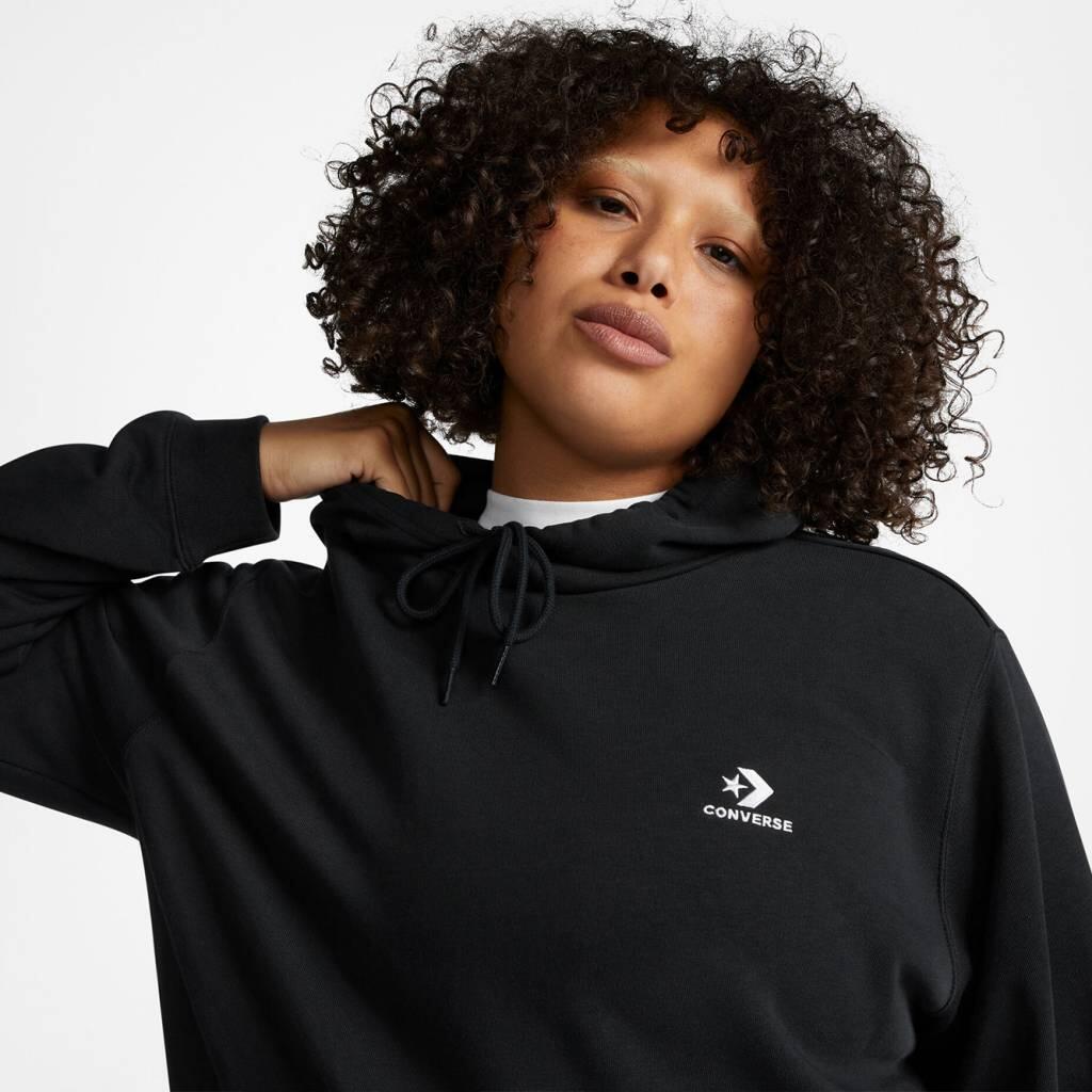 Hoodie Go-To Embroidered Star Chevron Zwart - 10023874-A01 3/5