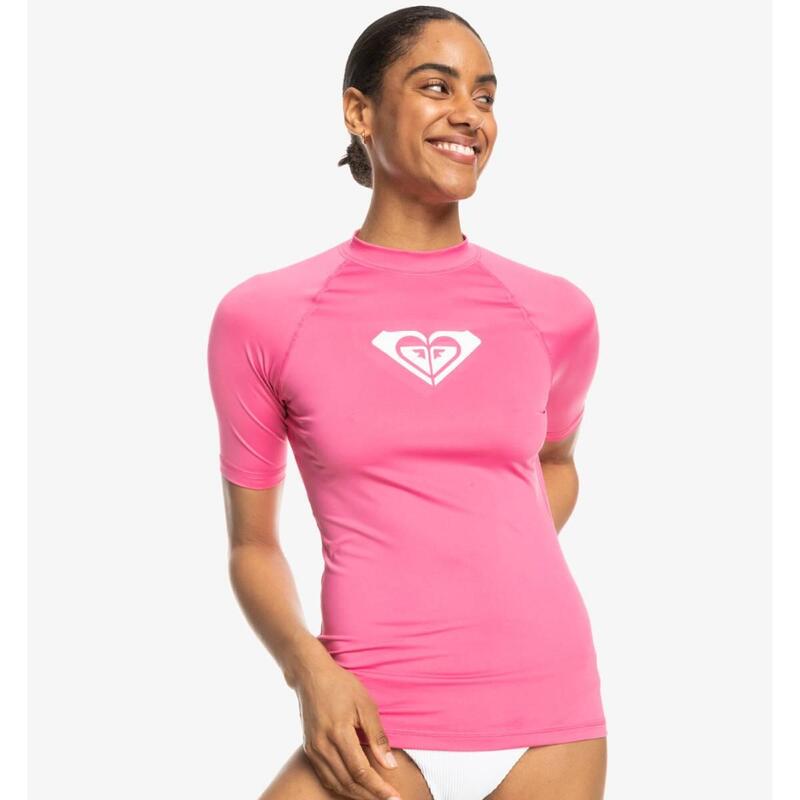 Koszulka krótki rękaw Roxy Hearted SS UPF 50 Rashguard Pink 2024