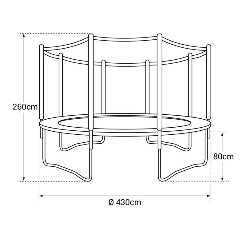 Trampoline 430cm réversible bleu/vert MELBOURNE, échelle, bâche et kit d'ancrage