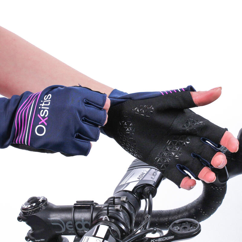 Mitaines de vélo Grip Bleu – accroche silicone aux paumes de main