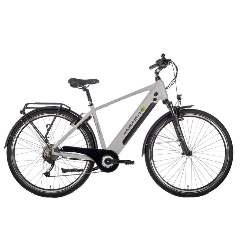 Elektrisches Herrenfahrrad Comfort Sport, 54 cm, 9 Gang, Silber