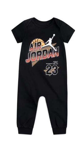 NIKE Tutina neonato nike air jordan flight romper - nero