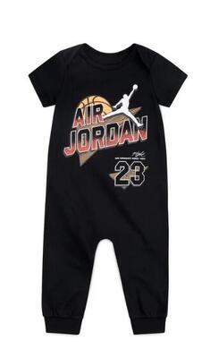 Tutina neonato nike air jordan flight romper - nero
