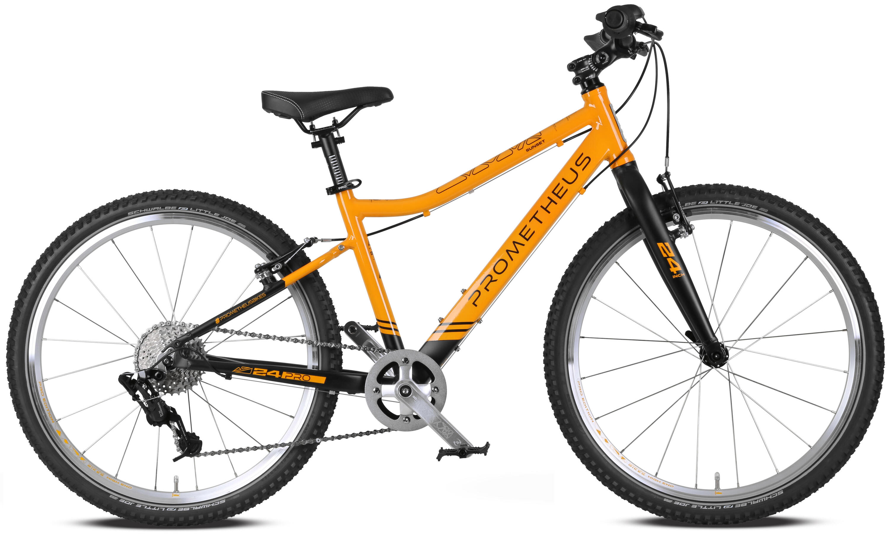 Kinderfiets 24 inch vanaf 7 jaar Superlicht 8 Versnellingen SRAM Oranje/Zwart 2/7
