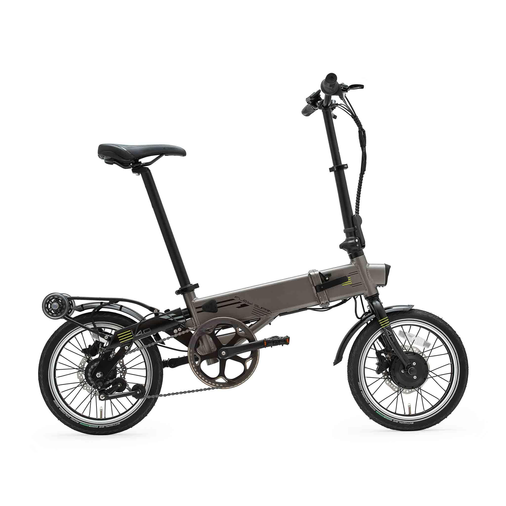 Supra 4.0+ Titanium grey folding electric bike | 16" wheels | 14Ah battery