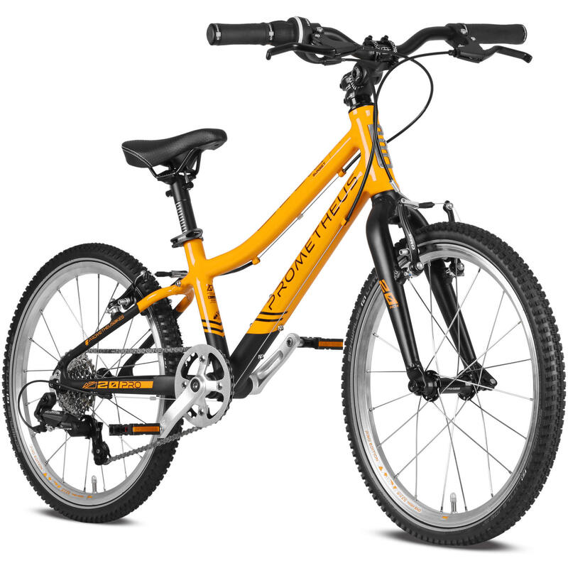 Kinderenfiets 20 inch vanaf 6 jaar, superlicht, 7 versnellingen, oranje en zwart