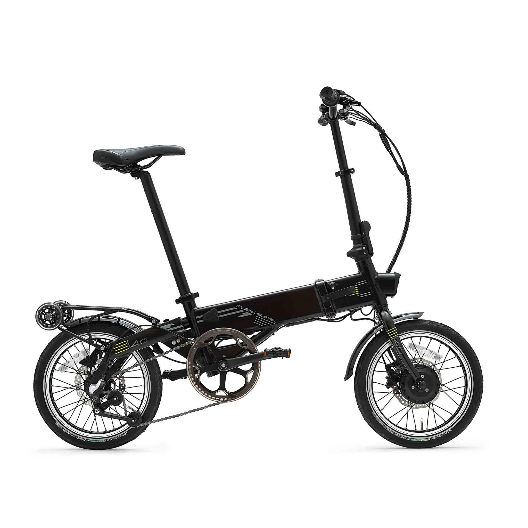 Bicicletta elettrica pieghevole Supra 4.0 nero lime | Ruote 16" | Batteria 10.4Ah