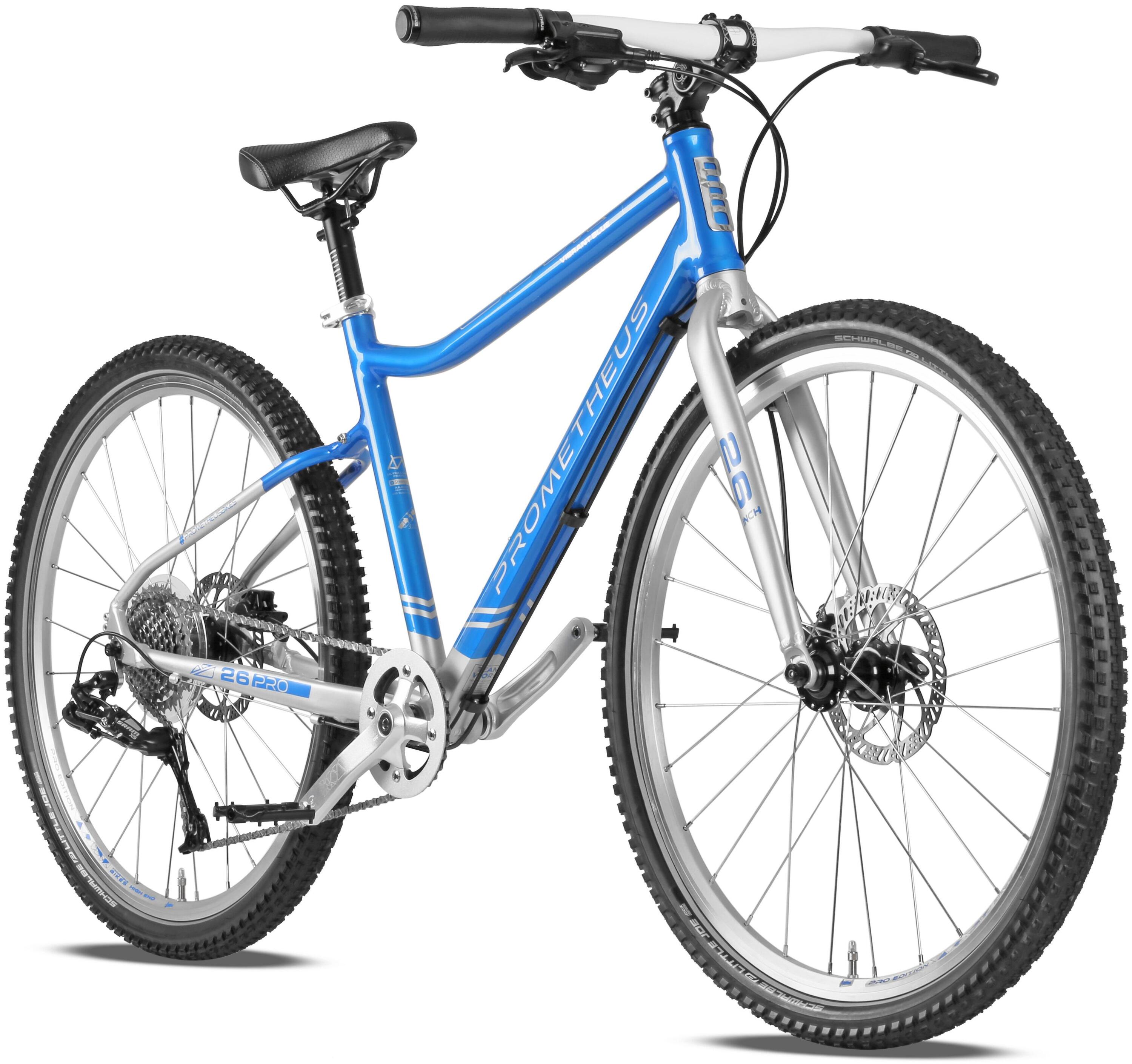 PROMETHEUS BICYCLES Kinderfahrrad 26 Zoll ab 10 Jahre Superleicht 9 Gang SRAM X5 Blau Silber