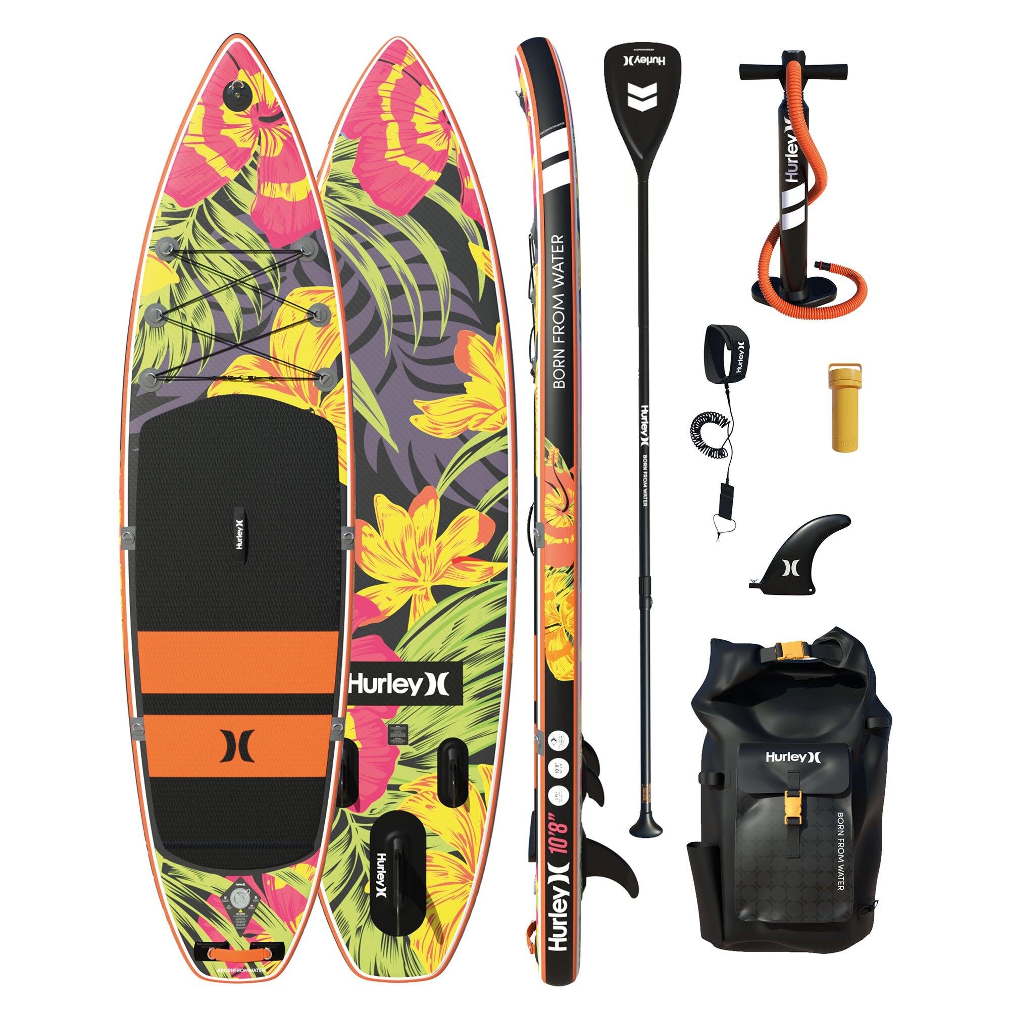 HURLEY Hurley ApexTour MIDNIGHT TROPICS 10'8 Inflatable Paddleboard Package