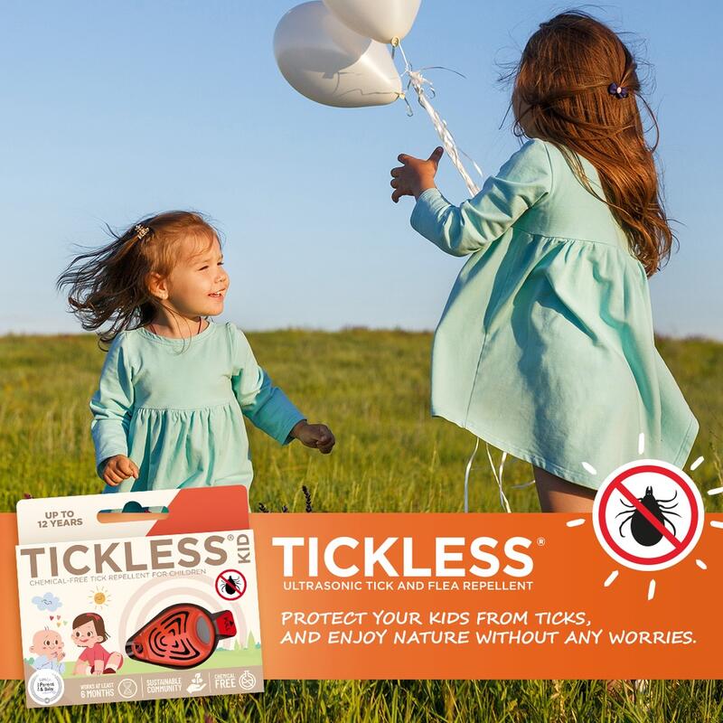 Ultradźwiękowe urządzenie na kleszcze TICKLESS Kid pomarańczowy brelok