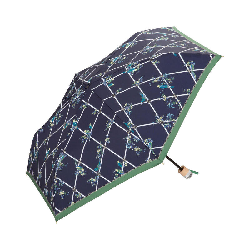 Bird & Cross Mini Foldable Umbrella - Navy Blue