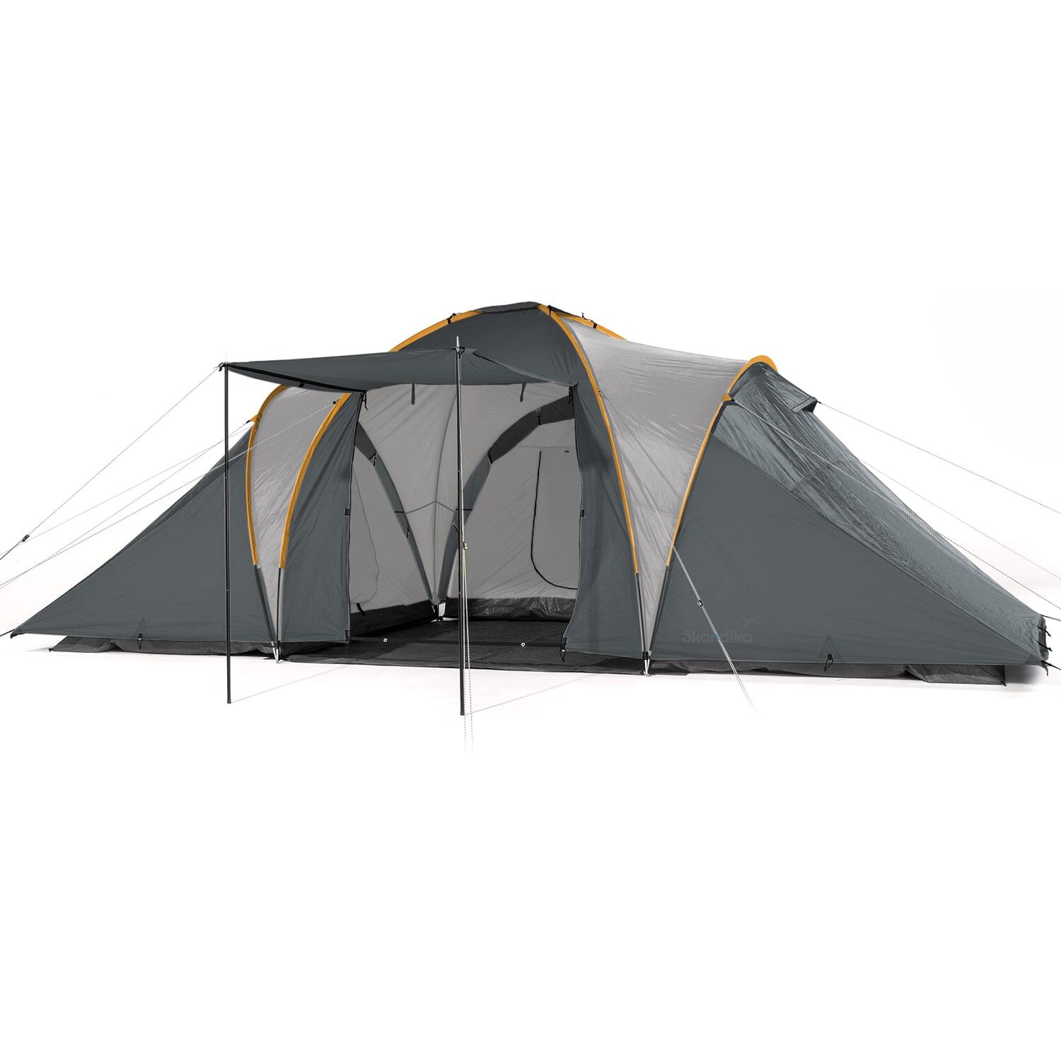 Skandika - Tente Familiale Dôme Camping Daytona 6 - 6 Personnes - 530x370 Cm - 3 Cabines - Tente - Gris - 6 Places - Decathlon