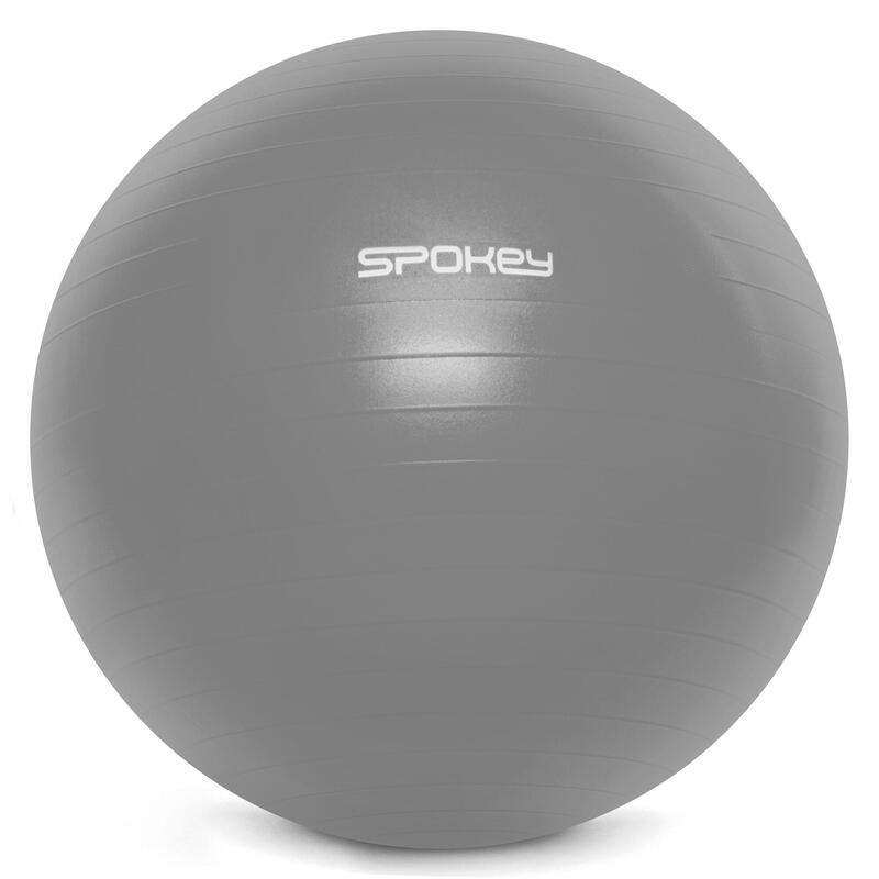 Minge fitness Spokey Fitball III 75 cm, PVC, pompa inclusa, Gri