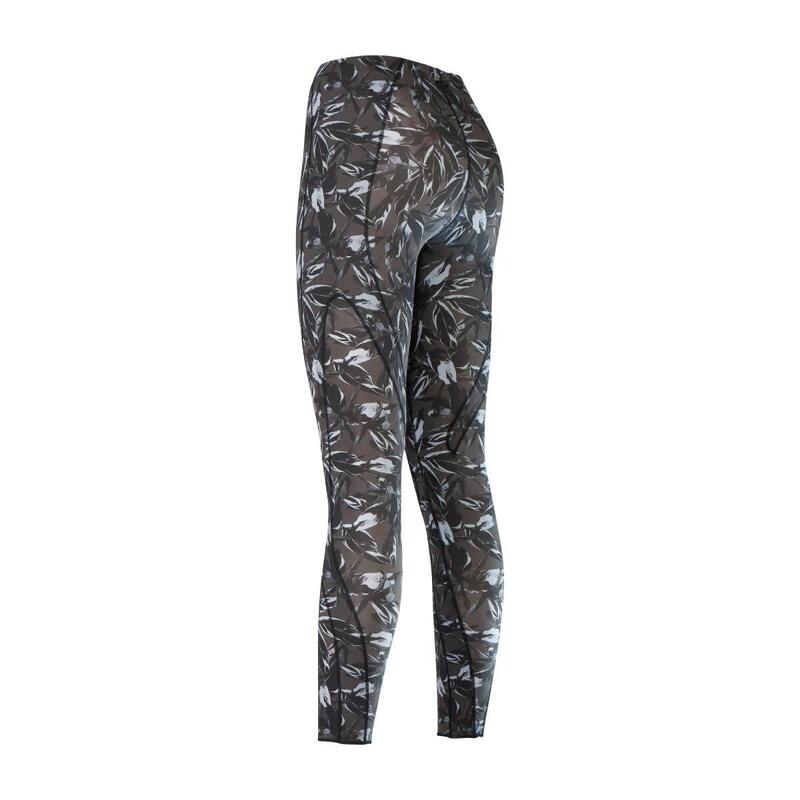 HXY039 Women's Sports Tight - Leaf Printing