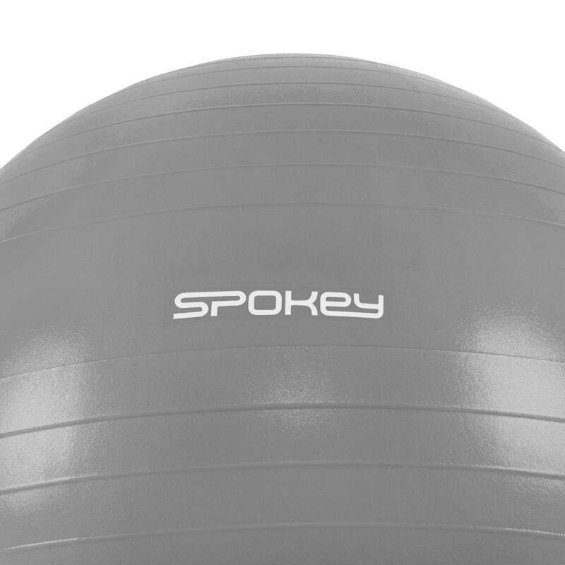 Minge fitness Spokey Fitball III 75 cm, PVC, pompa inclusa, Gri