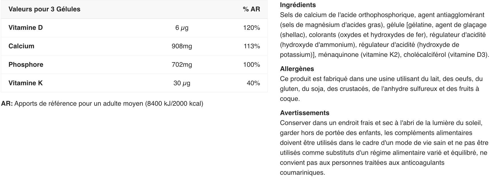 Formule vitamines et minéraux - Ca-D3-K2 - 90 Gélules 2/5