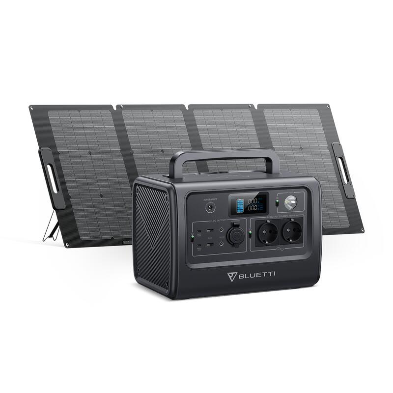 Solar Generator Kit BLUETTI EB70 met PV120S zonnepaneel voor autoritten