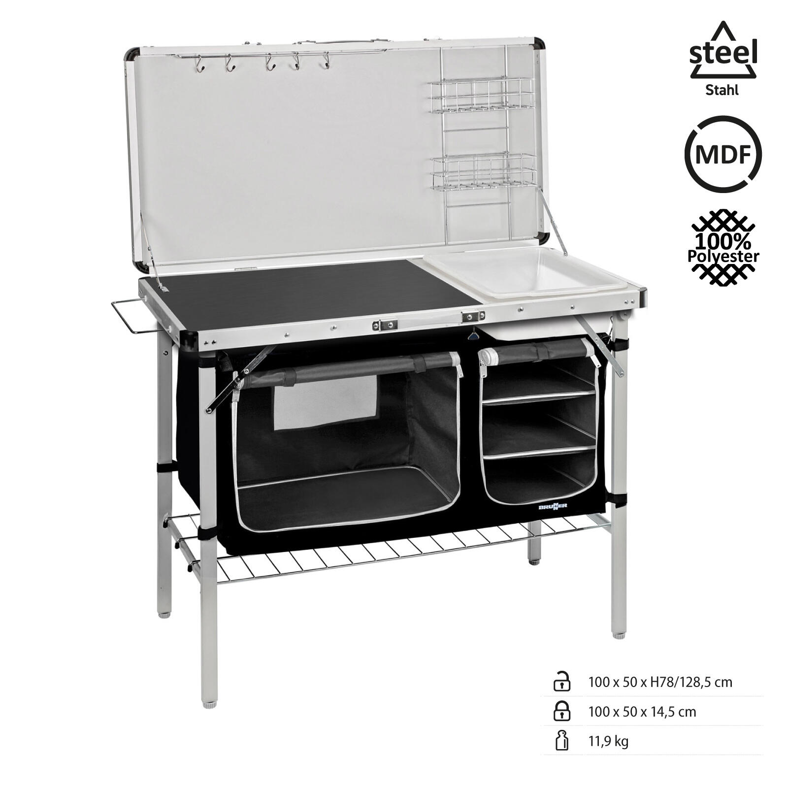 Camping Cocina Drive In Negro Caja de Gabinete Fregadero la 2/4