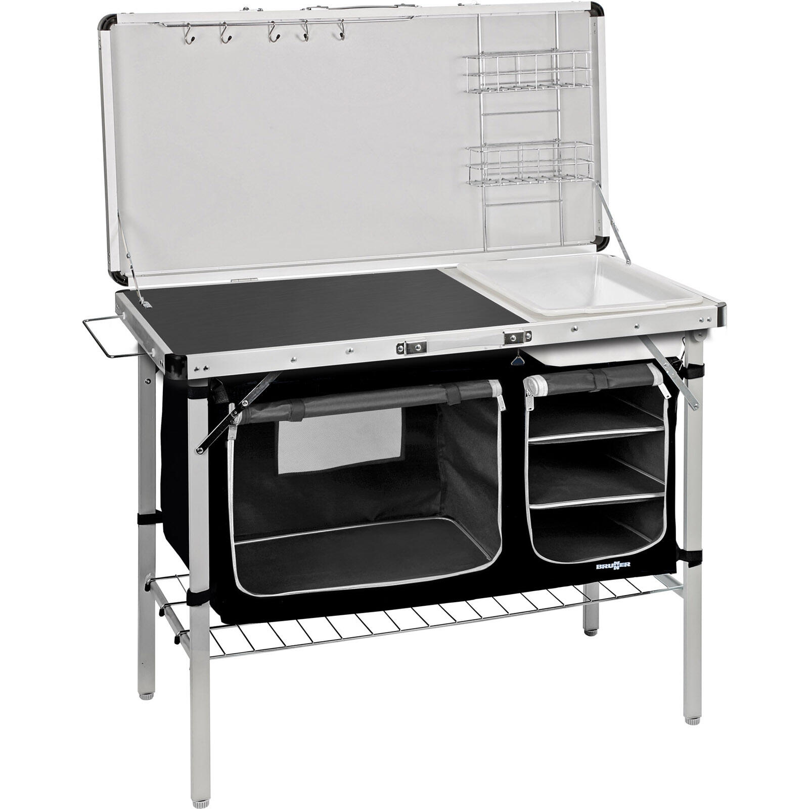 BRUNNER Cucina da Campeggio Drive In Nero Scatola di cottura Armadio Lavello
