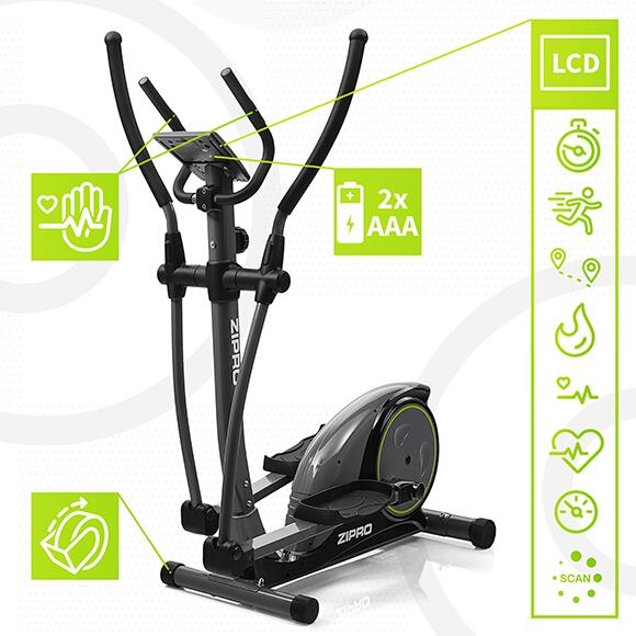 Bicicleta elíptica Zipro Hulk volante de inercia 8 kg para fitness