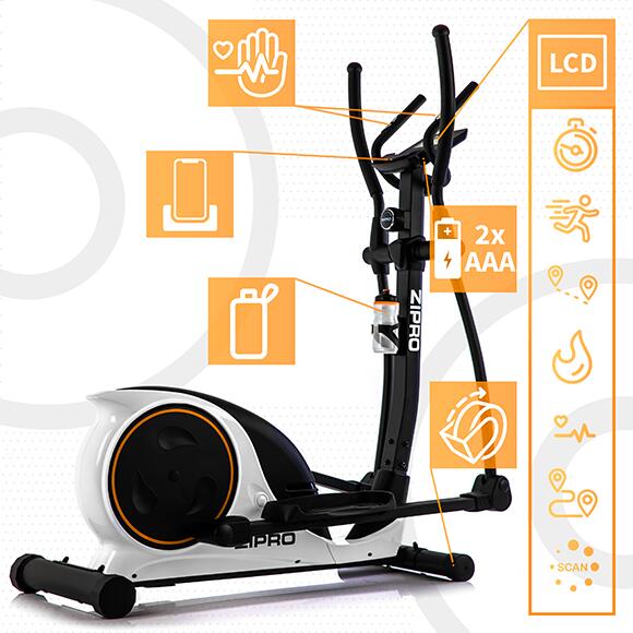 Bicicletta ellittica magnetica Zipro Hulk RS volano da 8 kg per fitness e cardio