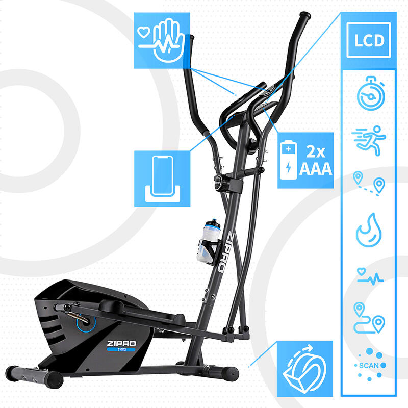 Bicicleta eliptică magnetica Zipro Shox volantă 7 kg fitness cardio