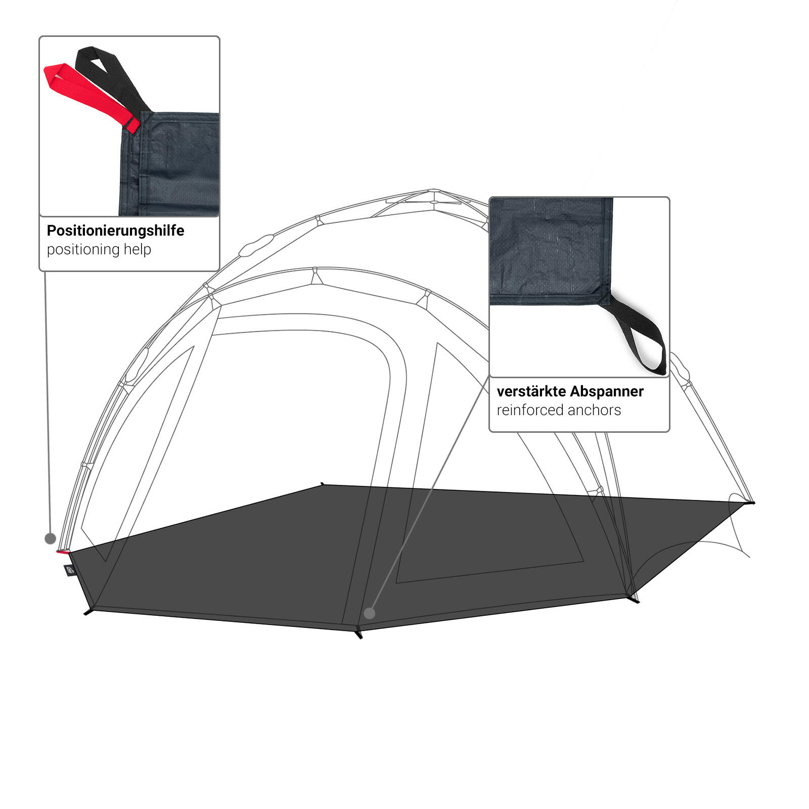 qeedo Quick Oak 3 Groundsheet - Bâche de sol - convient à la tente Quick Oak 3 3/5