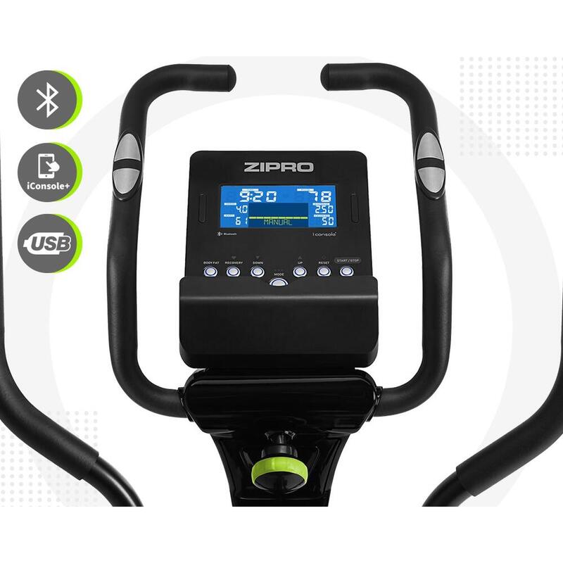 Bicicleta elíptica electromagnética Zipro Dunk conectada iConsole+ Kinomap