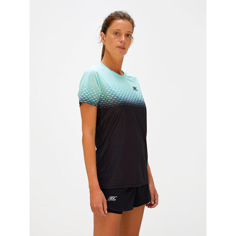 T-shirt de running Clem - Noir/vert - Femme