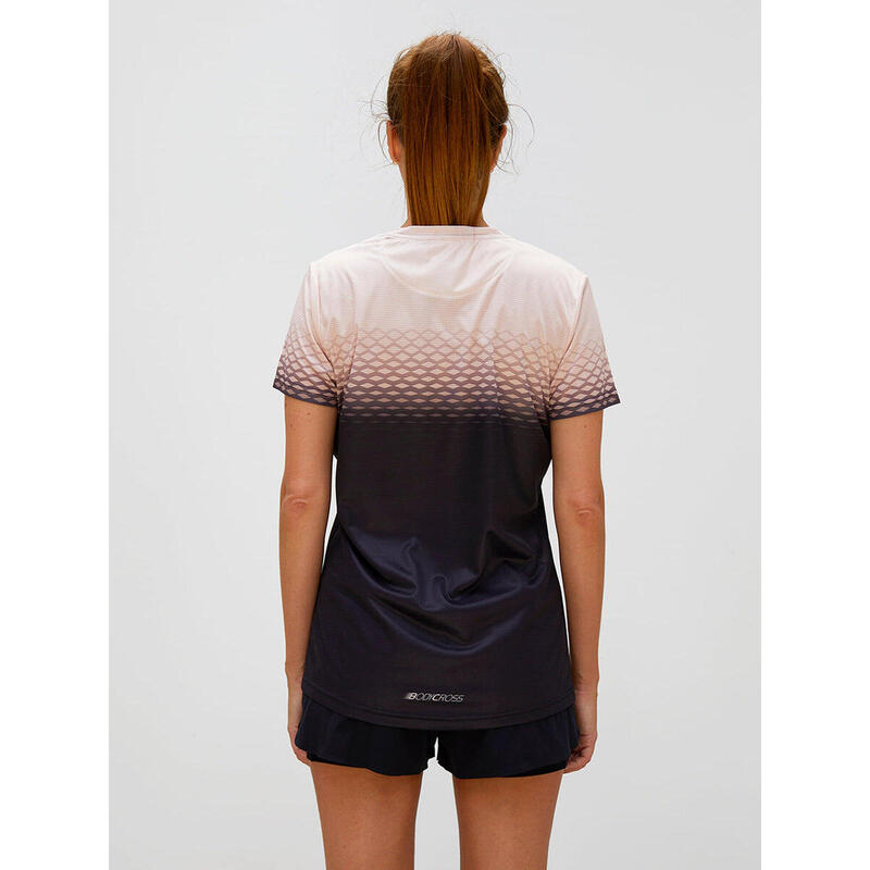 T-shirt de running Clem - Noir/rose - Femme