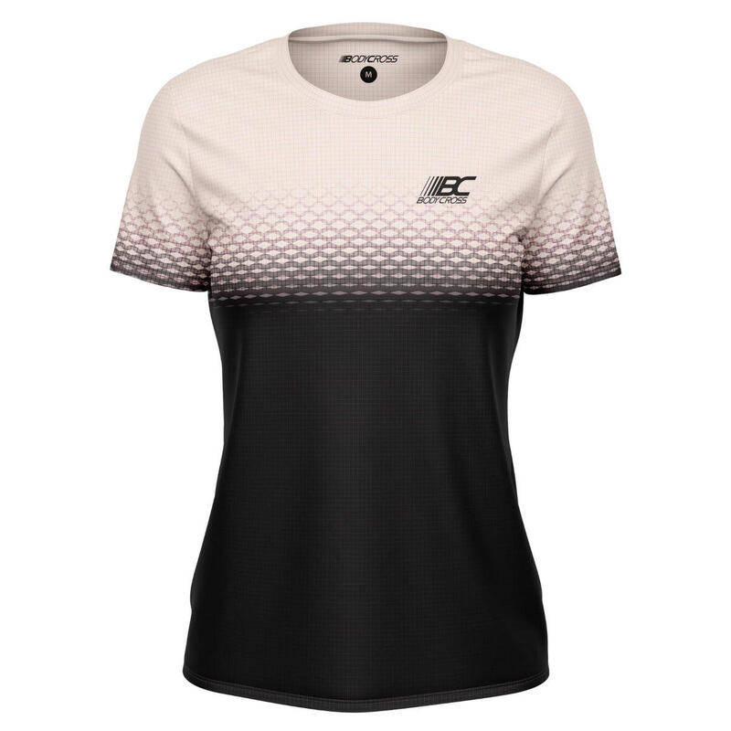 T-shirt de running Clem - Noir/rose - Femme