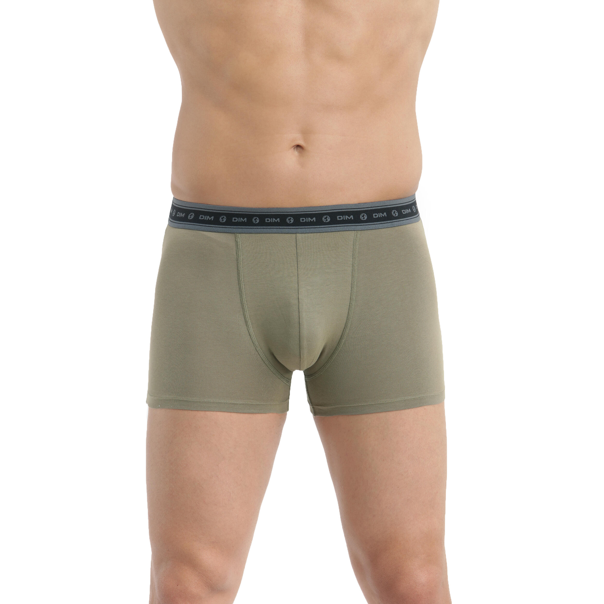 Pack de 3 Bóxers Dim para Hombre - Verde, Gris y Negro 3/4