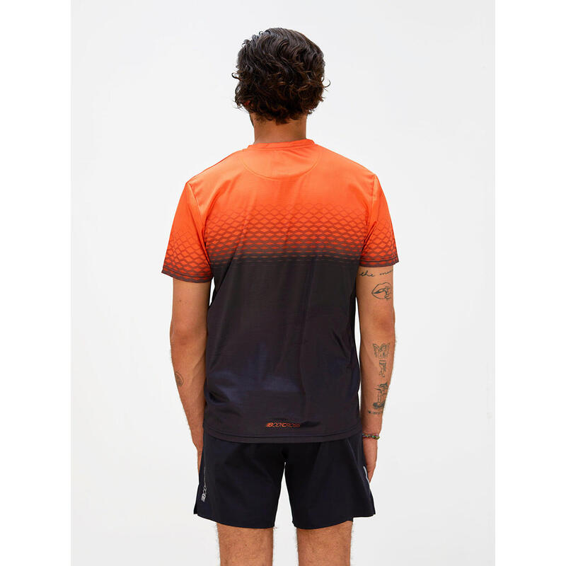 T-shirt de running Djoe - Noir/orange - Homme