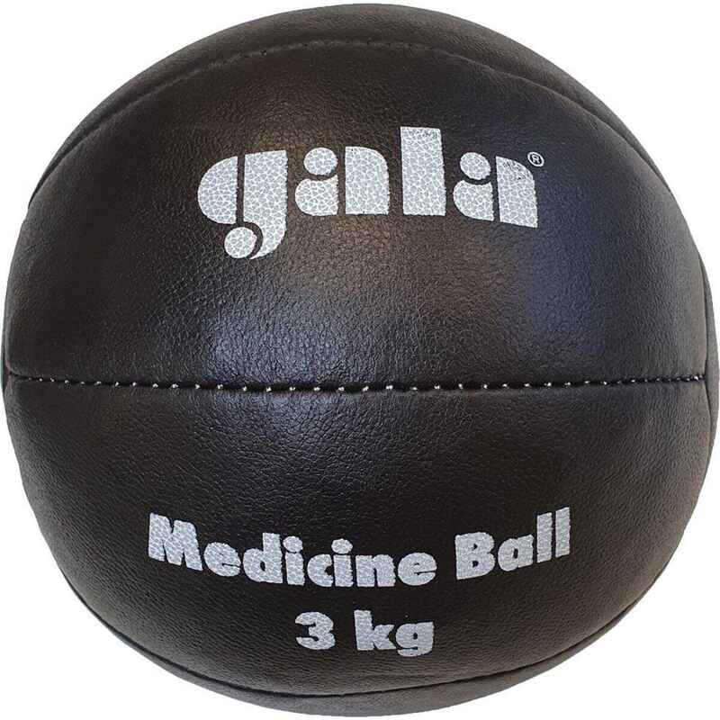 Medizinball - 3 kg - Schwarzes Leder Media 1