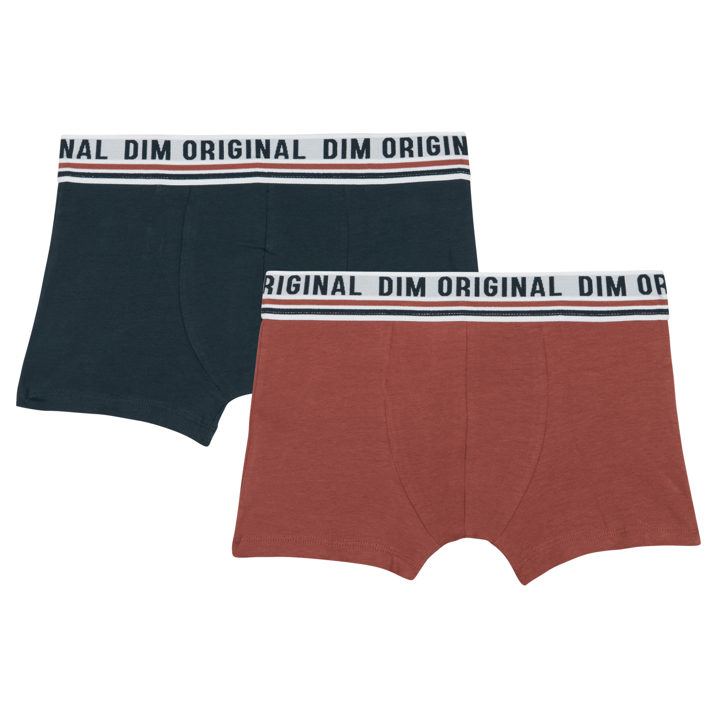 Dim - Lot De 2 Boxers Coton Enfant Originals - Caleçon - Noir|orange|rouge - 14 À 16 Ans - Decathlon