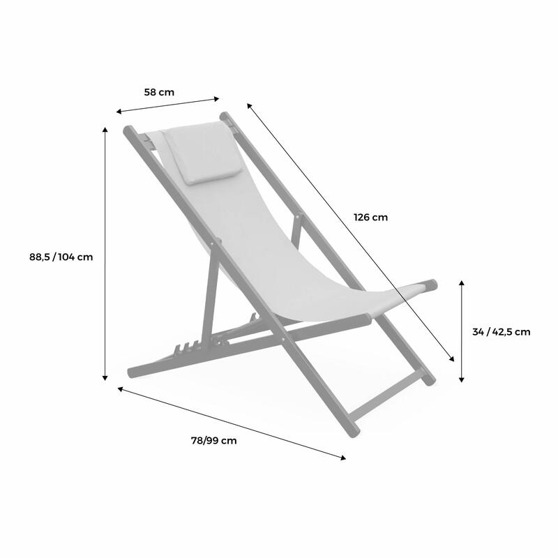 Juego de 2 sillas multiposición - Gaia antracita - Aluminio textileno y