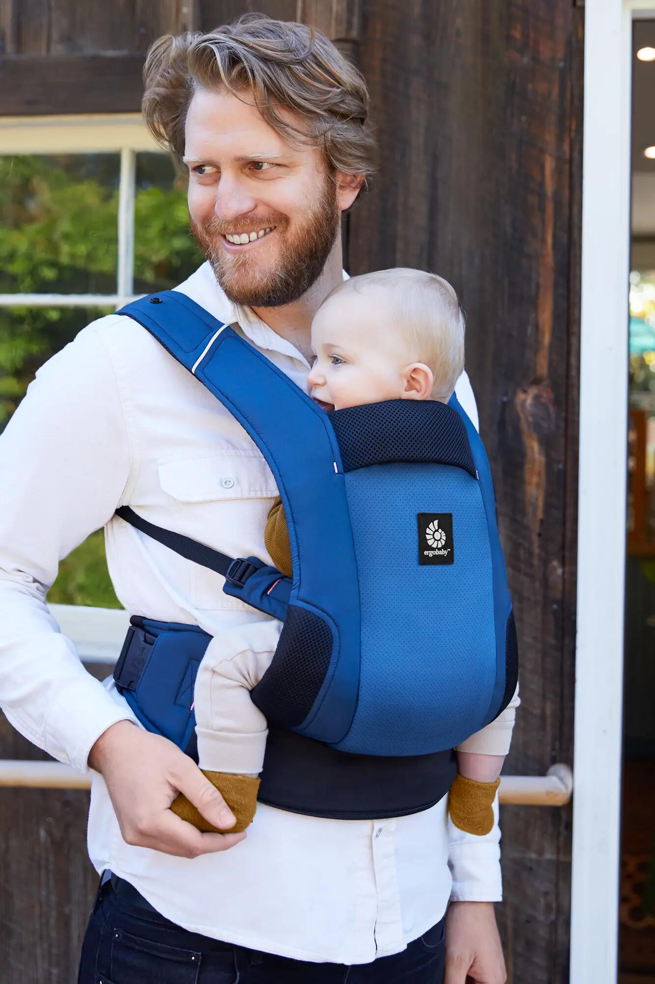 Mochila porta-bebés Away - Azul meia-noite 3/6