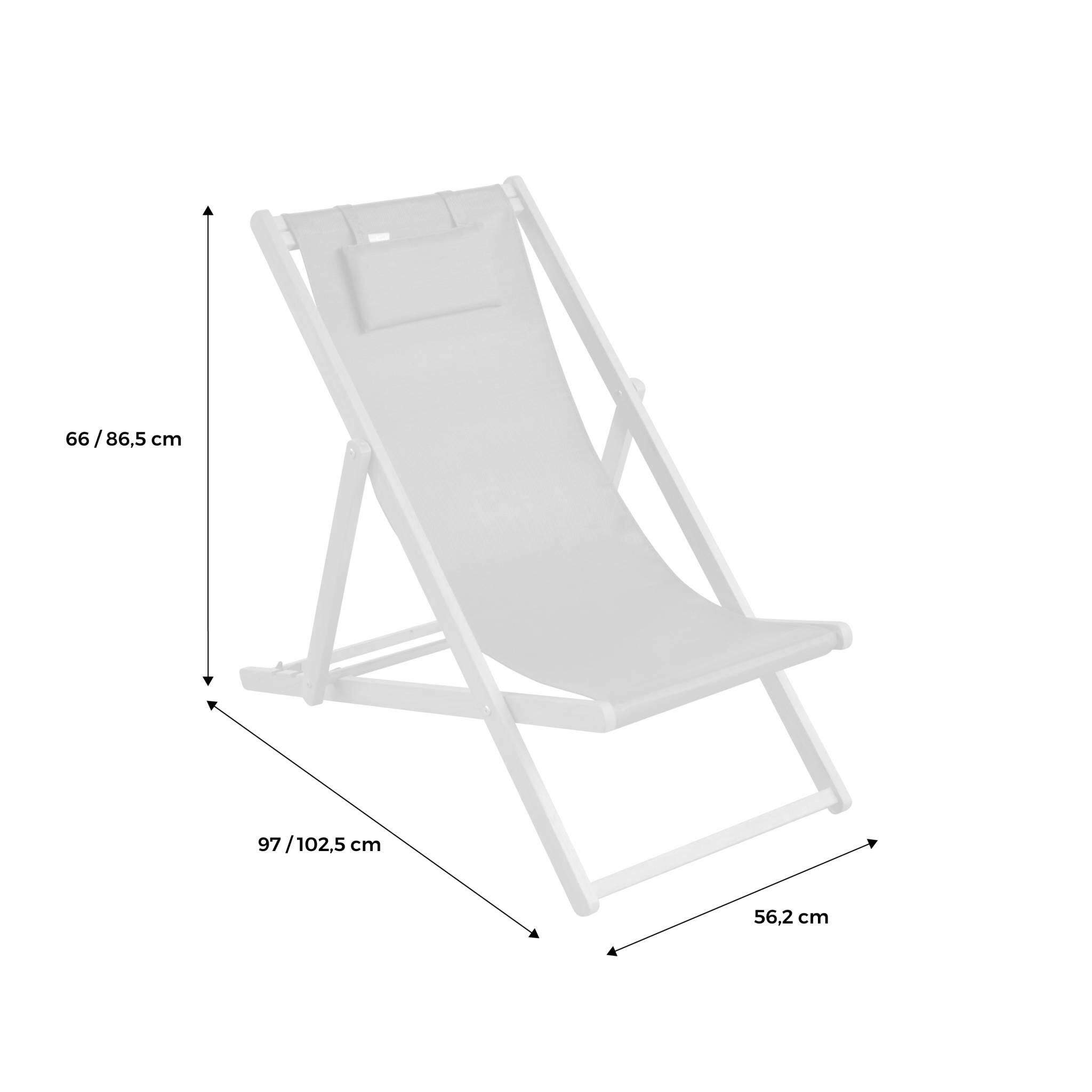 Silla plegable de madera de eucalipto, set de 2, Blanco 5/5