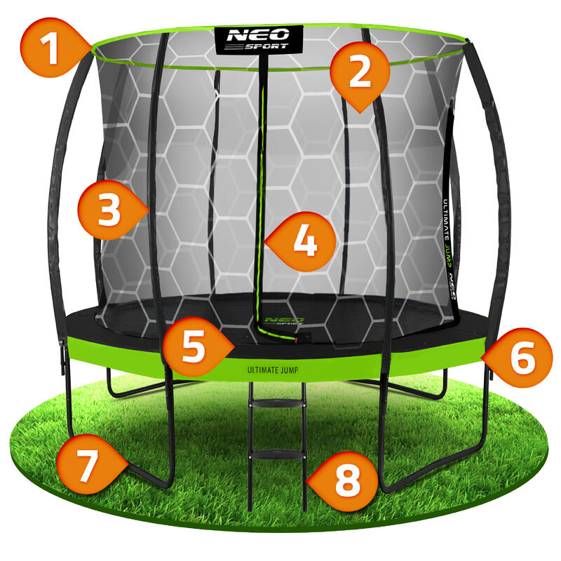 Trampolina ogrodowa Neo-Sport NS-08C221 Circle 252cm/8ft z siatką wewnętrzną