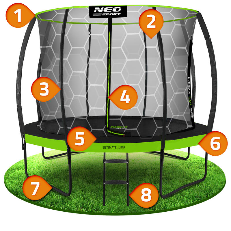 Trampolina ogrodowa Neo-Sport NS-10C221 Circle 312cm/10ft z siatką wewnętrzną