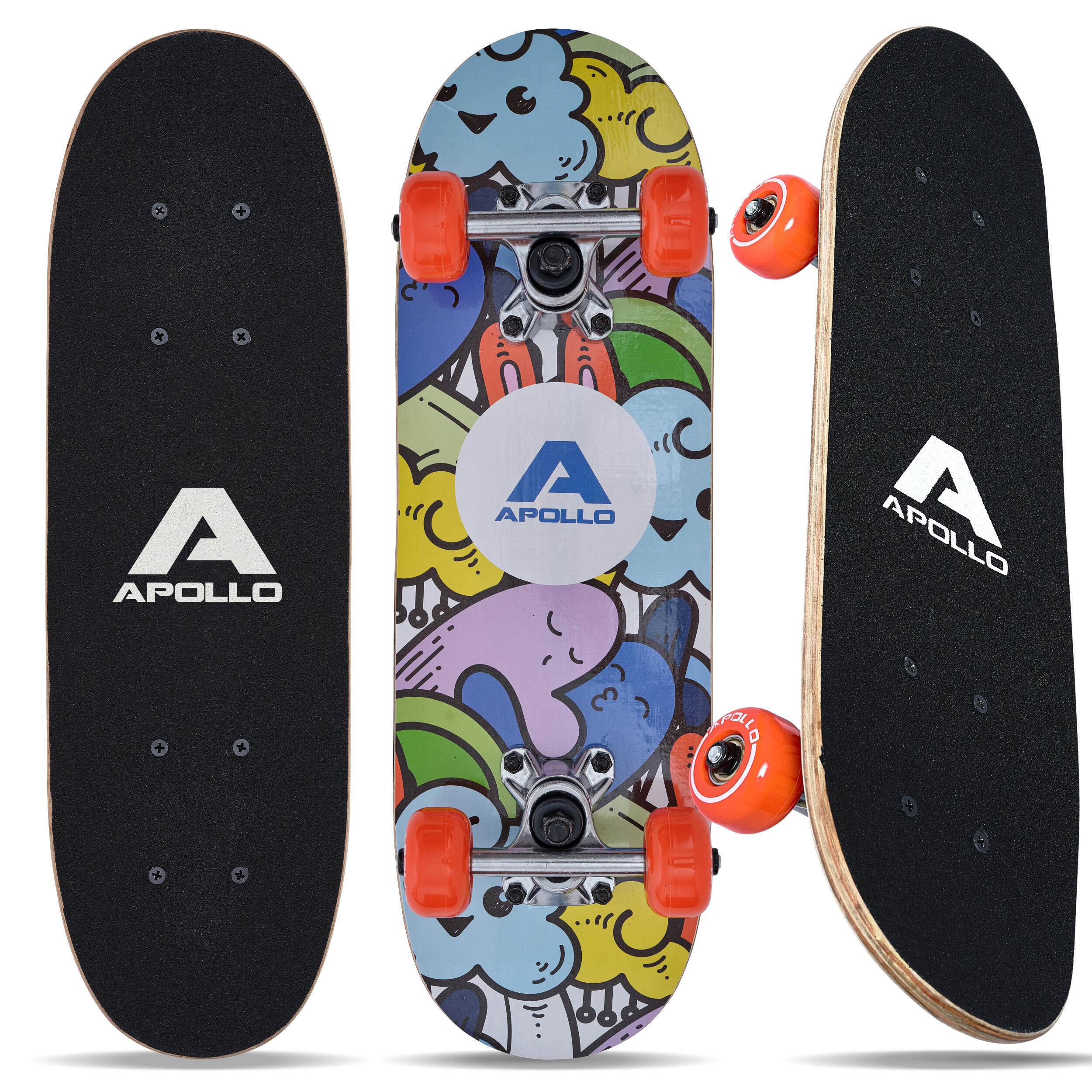 APOLLO Kinderen Skateboard, met ABEC 3 Lagers, Aluminium Assen, Verschillende Designs