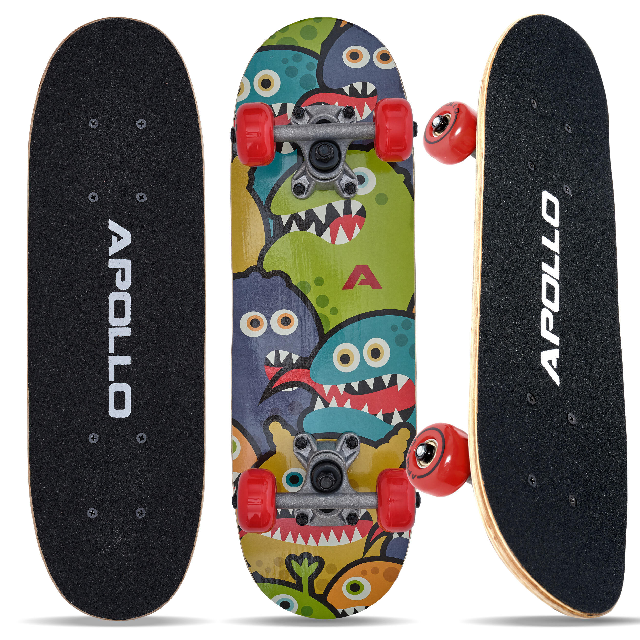 APOLLO Kinderen Skateboard, met ABEC 3 Lagers, Aluminium Assen, Verschillende Designs