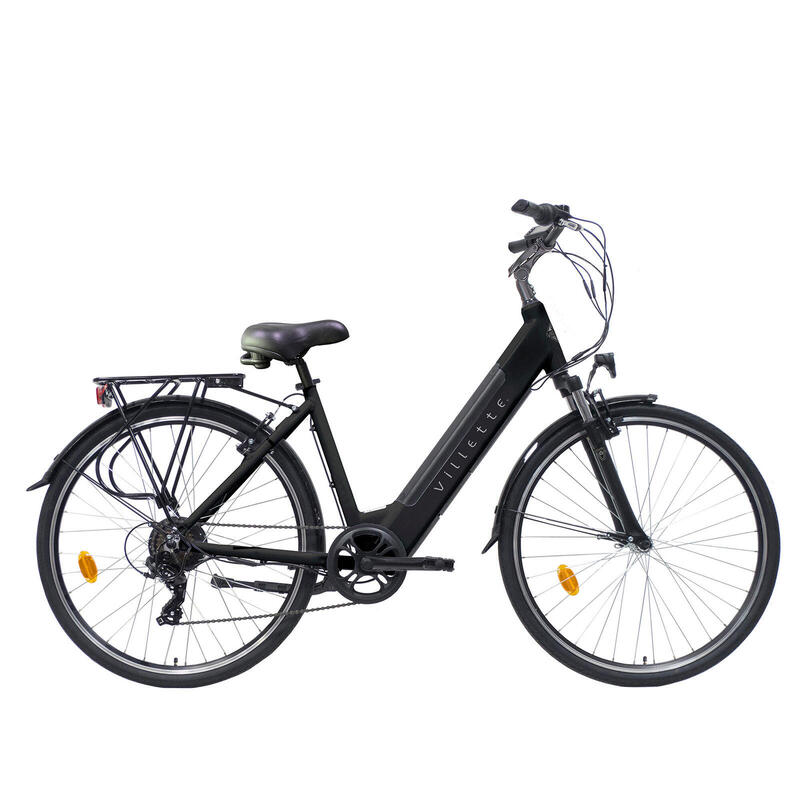 L' Amant Eco,vélo électrique femme,7 vts,10,4 Ah,batterie intégrée,noir
