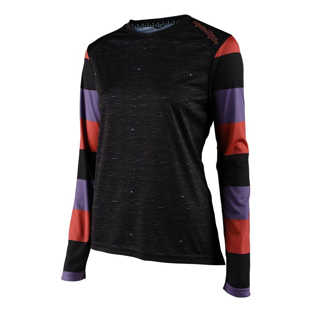 Maillot VTT LILIUM en tissu respirant à manches longues pour femme Noir 1/2