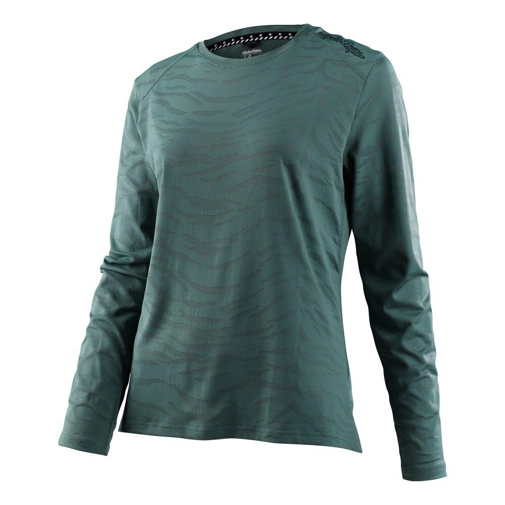Maillot VTT LILIUM en tissu respirant à manches longues pour femme Vert 1/2