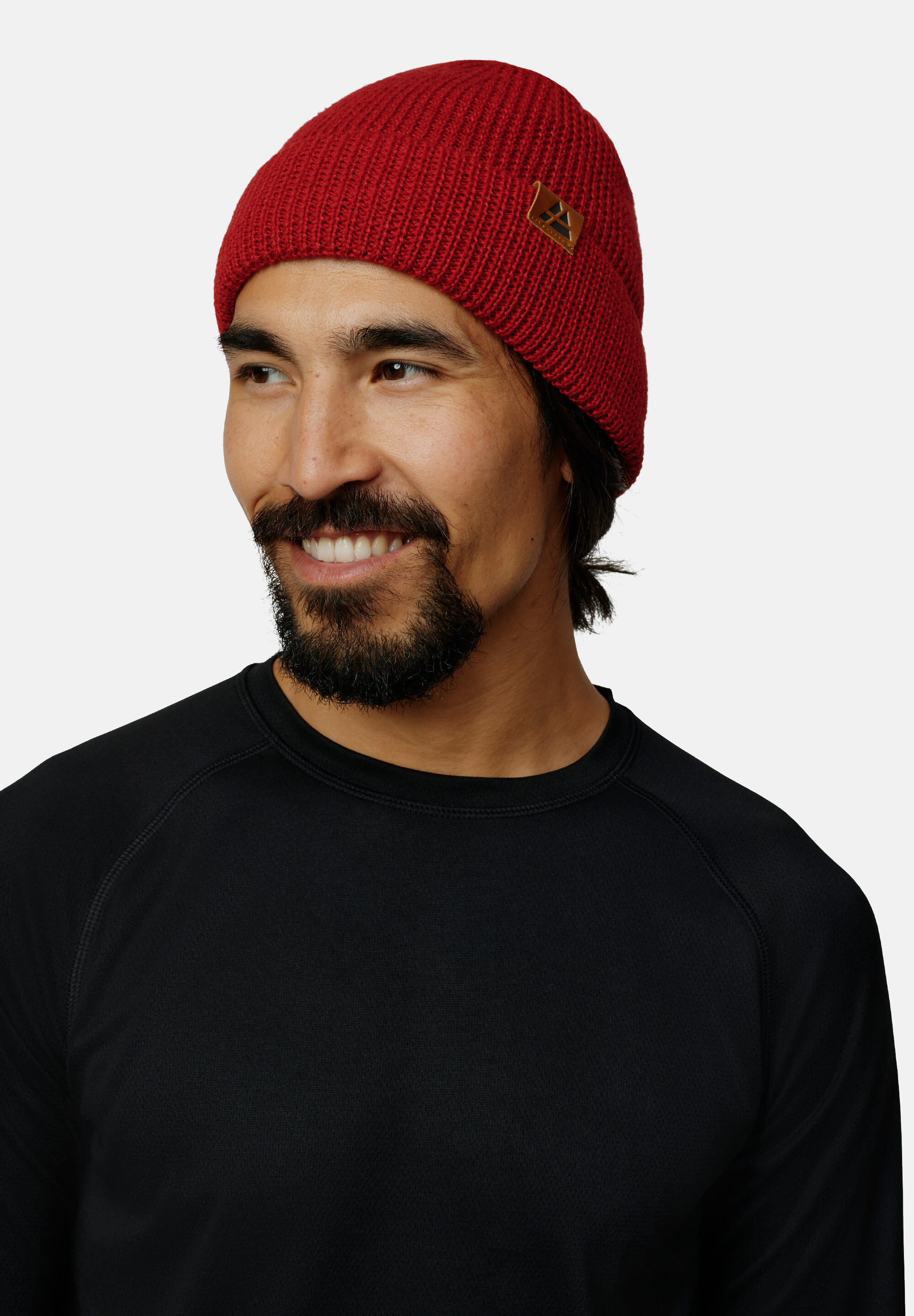 Beanie Merino Fleece rot 3/5
