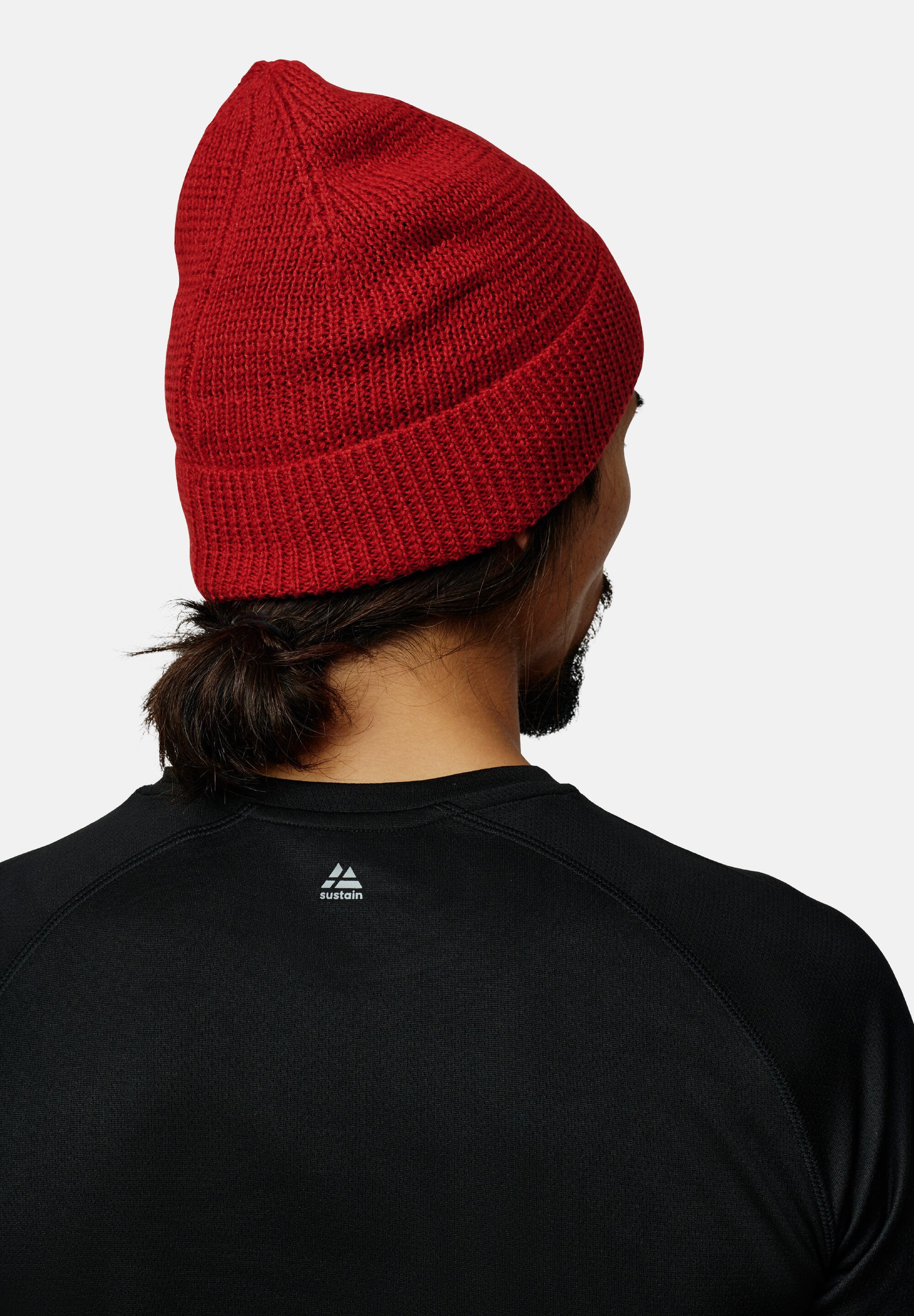 Beanie Merino Fleece rot 4/5