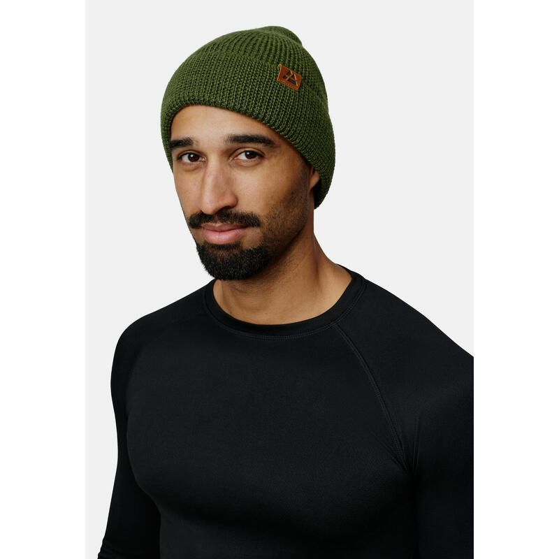 Beanie Polar Fleece Merino Mütze mit warmem Fleece grün