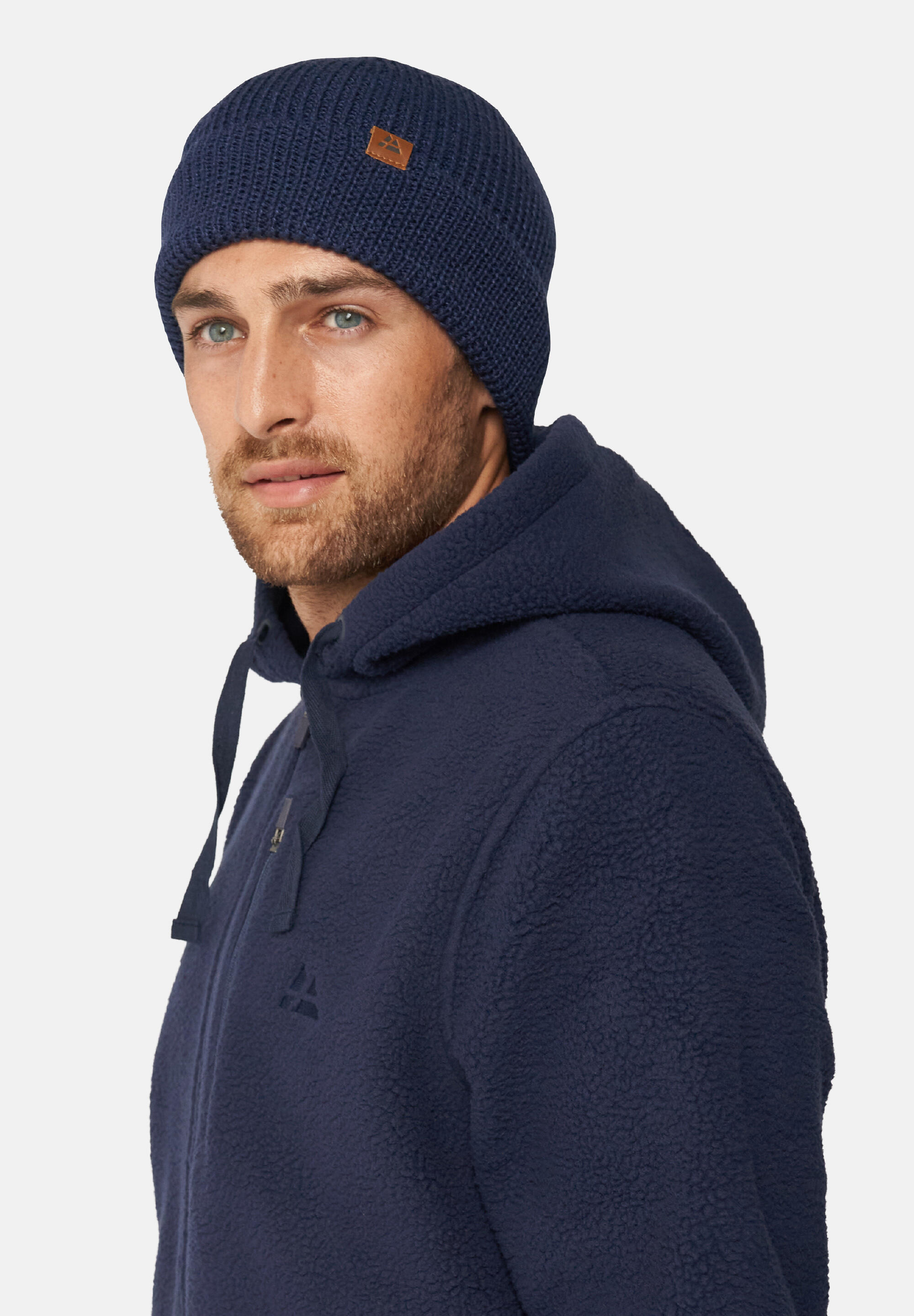 Beanie Merino blau 4/5