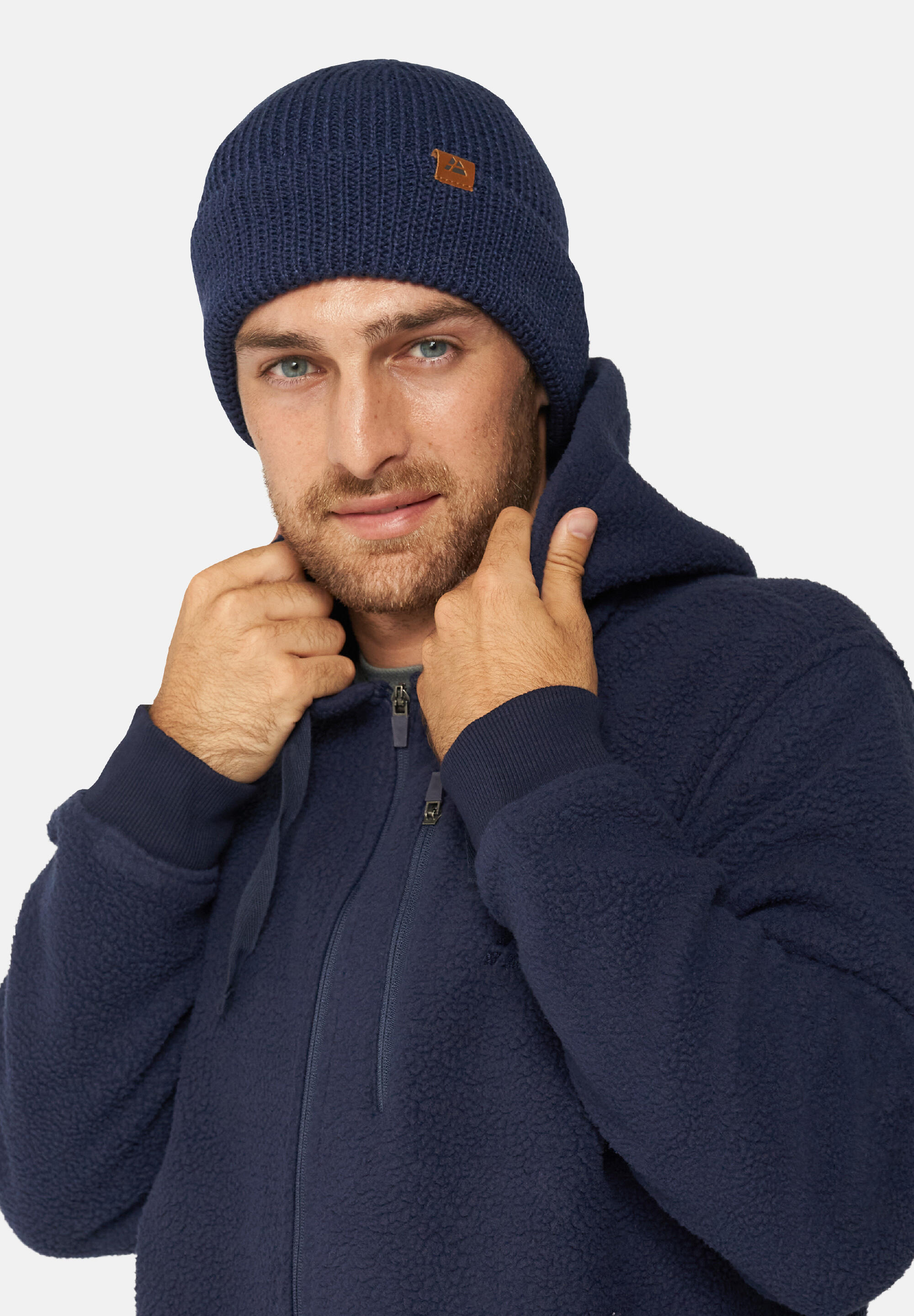 Beanie Merino blau 3/5